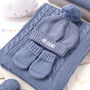 Dark Blue Welcome Baby Knitted Essentials And Toy Gift Set, thumbnail 2 of 11