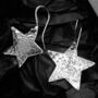 Hammered Star Shaped Drop Earrings, thumbnail 1 of 5