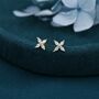 Sterling Silver Four Marquise Flower Stud Earrings, thumbnail 4 of 12