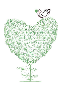 Personalised Teacher Thankyou Class Gift Print, 6 of 6