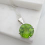 Round Peridot Silver Necklace, thumbnail 1 of 5