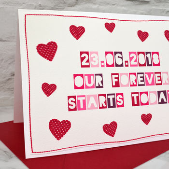 'Our Forever Starts Today' Personalised Wedding Card, 2 of 4
