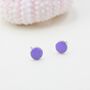 Sterling Silver Enamel Purple Round Dot Stud Earrings, thumbnail 4 of 9