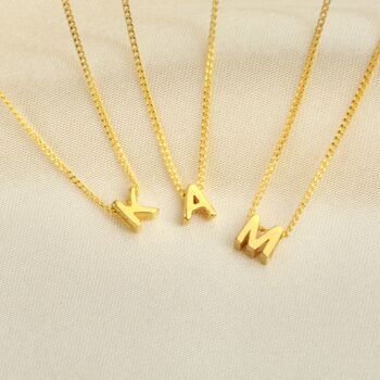 Personalised Gold Mini Slider Initial Charm Necklace, 5 of 7