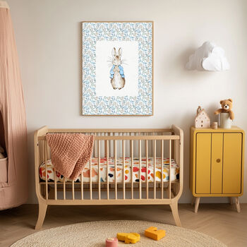 Bunny Rabbit Pastel Blue Set Of Two Nursery Art Prints, 3 of 5