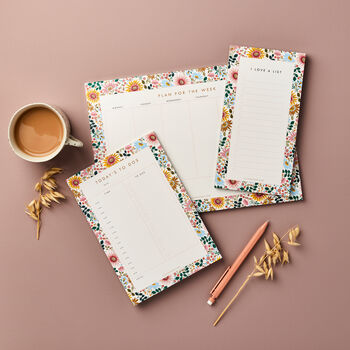 To Do List Notepad, Jotter Bright Flowers Design, 4 of 8