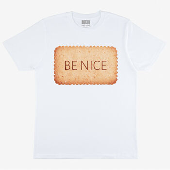 Be Nice Men’s Biscuit Graphic T Shirt, 3 of 3
