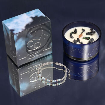 Cancer Zodiac Crystal Candle And Gemstone Bracelet Gift Set, 4 of 6