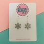 Snowflake Glitter Christmas Earrings *More Colours Available*, thumbnail 3 of 4