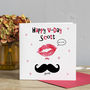 Valentine's Day Card Lipstick And Moustache, thumbnail 2 of 2