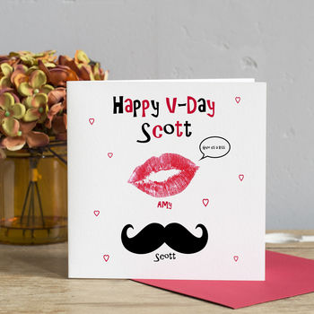 Valentine's Day Card Lipstick And Moustache, 2 of 2