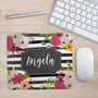 Personalised Floral And Watercolour Stripe Mouse Mat, thumbnail 3 of 3