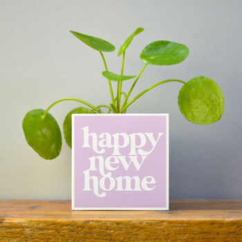 'Happy New Home' Positivity Plant Pot And Houseplant, 3 of 7