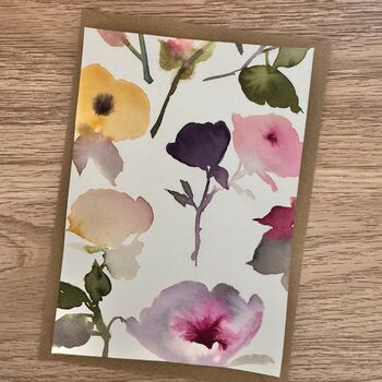 Original Hand Painted Watercolour Floral Card Set Of Three, 5 of 5
