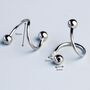 Sterling Silver Double Piercing Effect Spiral Earrings, thumbnail 2 of 6