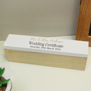 Personalised Black And Gold Wedding Certificate Holder, 3 of 4