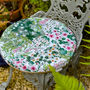 Circular Garden Outdoor Seat Pads Cottage Garden White, thumbnail 2 of 5