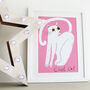 'Cool Cat' Pink Cat Illustration Art Print, thumbnail 2 of 3