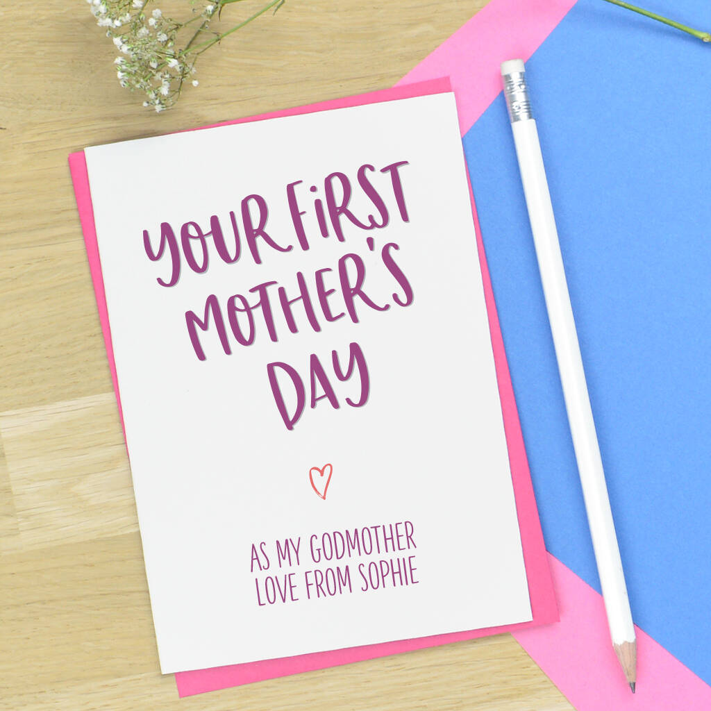 Godmother's First Mother's Day Card By Pink And Turquoise
