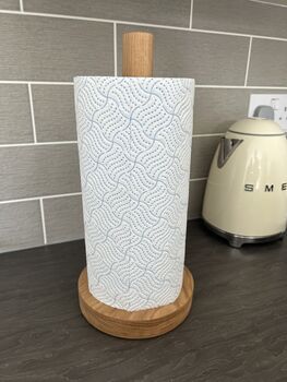 Solid Oak Round Kitchen Roll Holder, 2 of 2