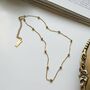 Dainty 14 K Gold Bead Choker Necklace, thumbnail 5 of 9