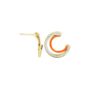 Evoke Gold Plated Crystal Enamel Crescent Stud Earrings, thumbnail 4 of 6