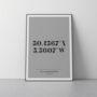 Personalised Minimal Coordinate Typography Print, thumbnail 8 of 10
