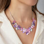 Hammered Purple Four Tone Statement Necklace, thumbnail 2 of 6