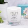 'Mum' Mother's Day Luxury Scented Glass Candle, thumbnail 1 of 9