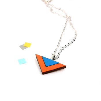 Wooden Triangle Geometric Necklace, 4 of 7