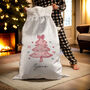 Personalised Pink Christmas Tree Sack, thumbnail 3 of 4
