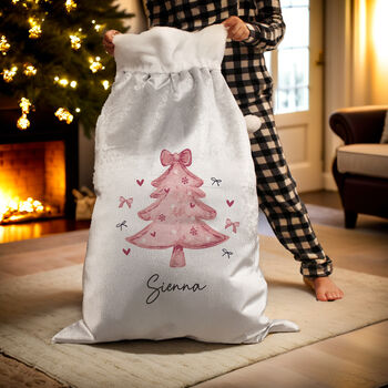 Personalised Pink Christmas Tree Sack, 3 of 4