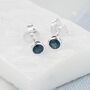 Sterling Silver September Birthstone Stud Earrings Sapphire, thumbnail 3 of 4