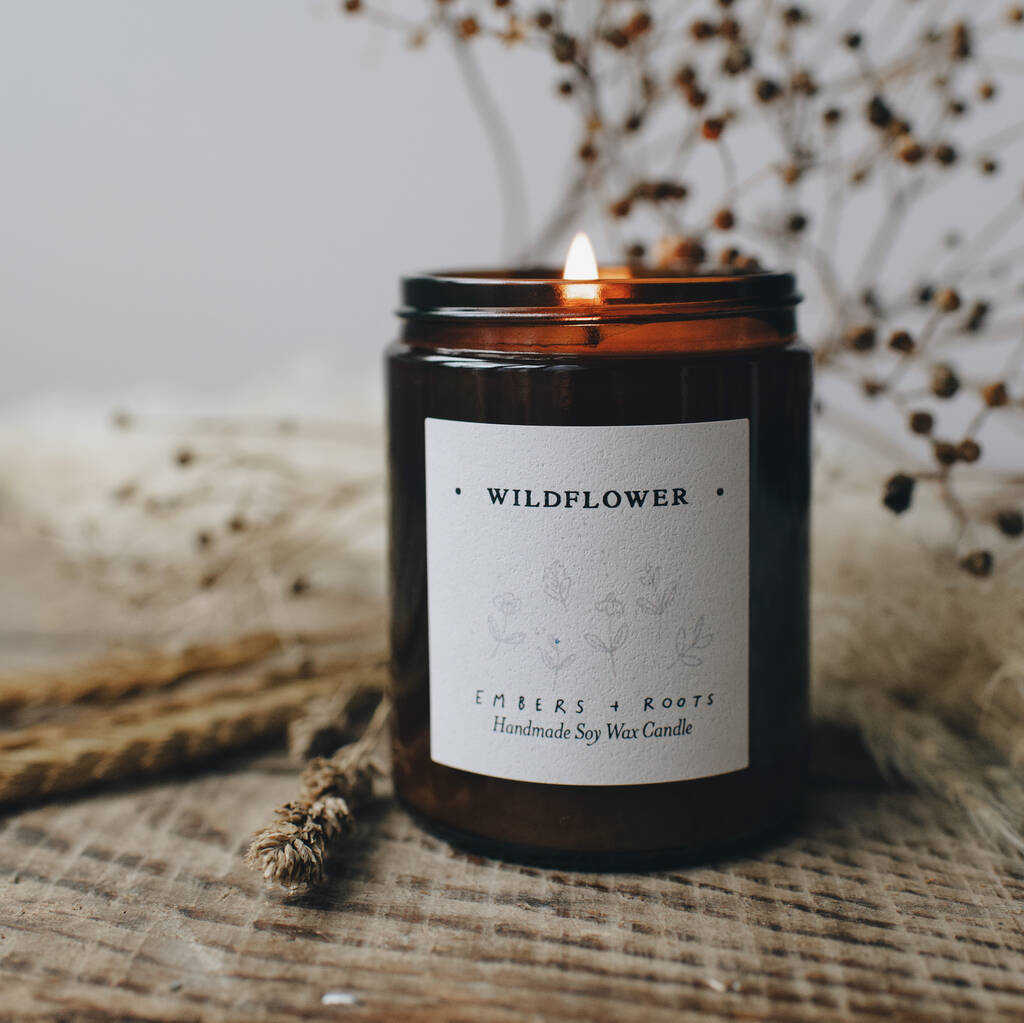 Wildflower Soy Wax Candle By Embers & Roots