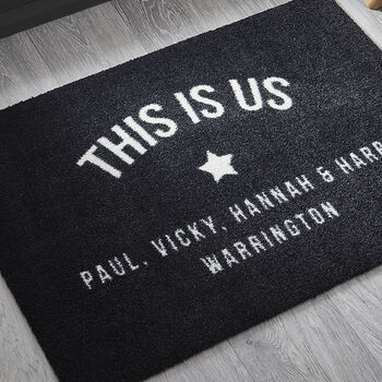 Personalised 'This Is Us' Doormat, 2 of 4