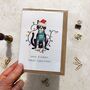 Tuxedo Cat In Hat Christmas Card, thumbnail 3 of 4