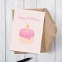 'Happy Birthday' Cute Birthday Cake Greetings Card, thumbnail 1 of 4