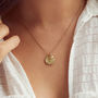 Gold Vermeil Fingerprint Stamp Necklace And Heart Charm, thumbnail 2 of 10