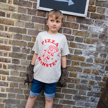 Pizza Monster Boys' Slogan T Shirt, 2 of 4