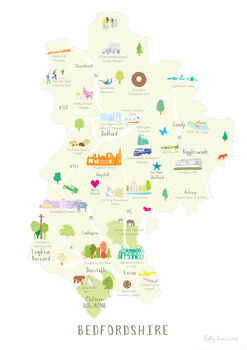 Personalised Bedfordshire Map: Add Favourite Places, 2 of 3