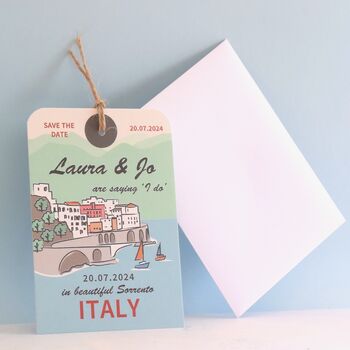 Sorrento Luggage Tag Save The Date, 2 of 3