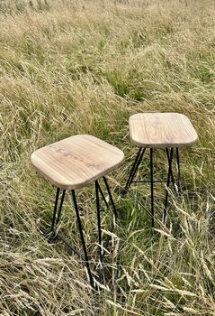 Solid Elm Wood Stool, 3 of 3