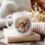 Personalised Golden Doodle Summer Floral Dog Wreath Cushion And Mug Gift Bundle, thumbnail 2 of 4