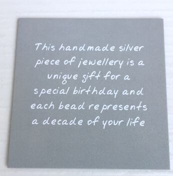 60th Birthday Handmade Silver Bead Necklace, 4 of 6