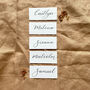 White Hand Calligraphy Place Cards, thumbnail 2 of 4