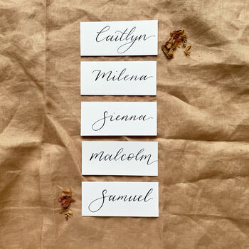 White Hand Calligraphy Place Cards, 2 of 4