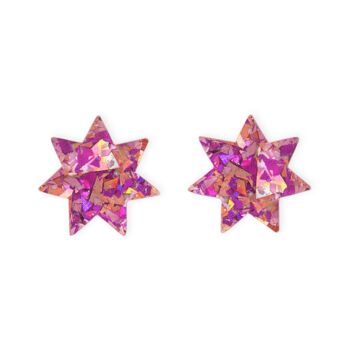 Star Stud Earrings In Purple, 3 of 4