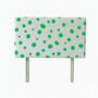 Hand Painted Upholstered Linen Headboard Polka Dot Print, thumbnail 5 of 12