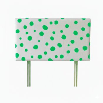 Hand Painted Upholstered Linen Headboard Polka Dot Print, 5 of 12