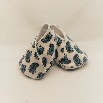 Paisley Print Eco Baby Shoes, 2 of 8
